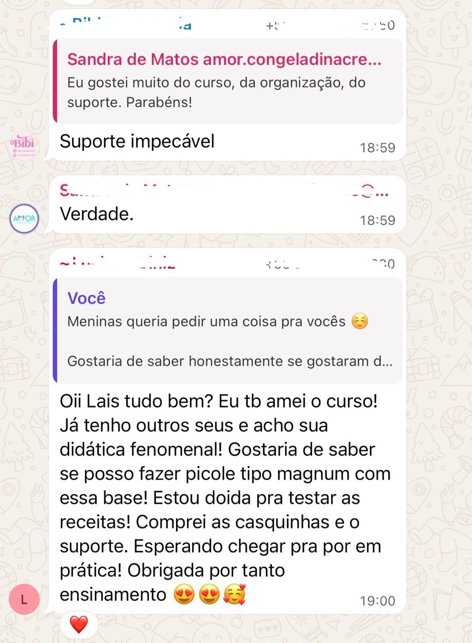 Print de aluna: didática fenomenal e suporte impecável