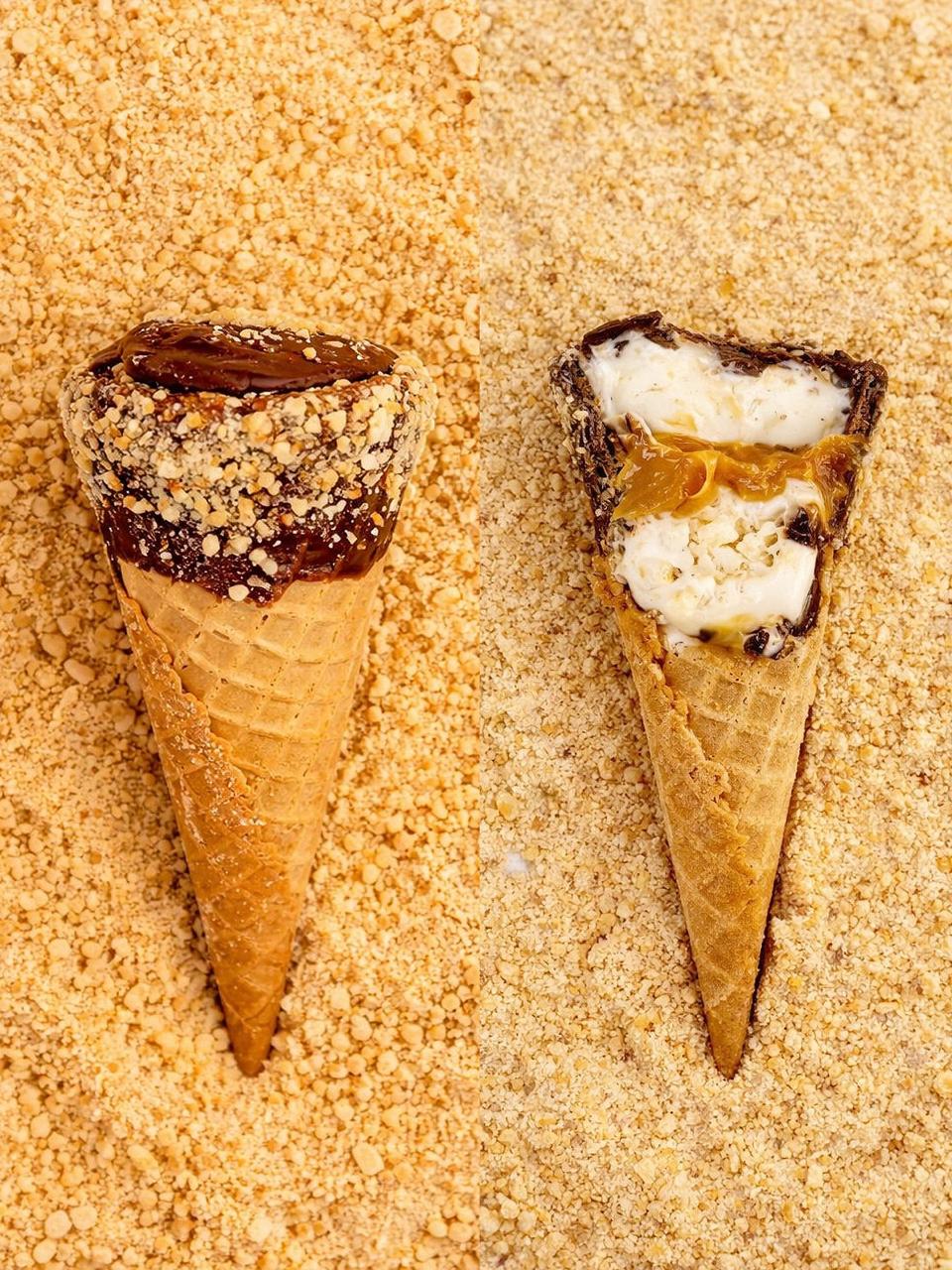 Cone Ice artesanal sabor doce de leite