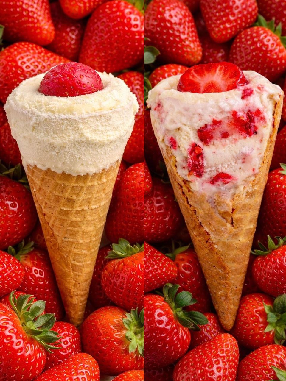 Cone Ice artesanal sabor morango
