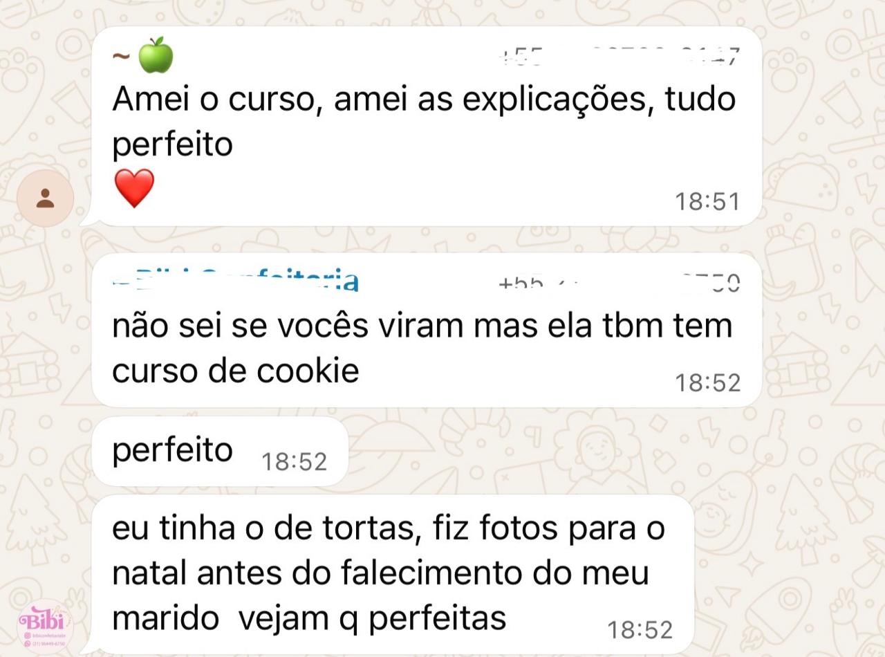 Print de aluna: amei o curso, amei as explicações, tudo perfeito